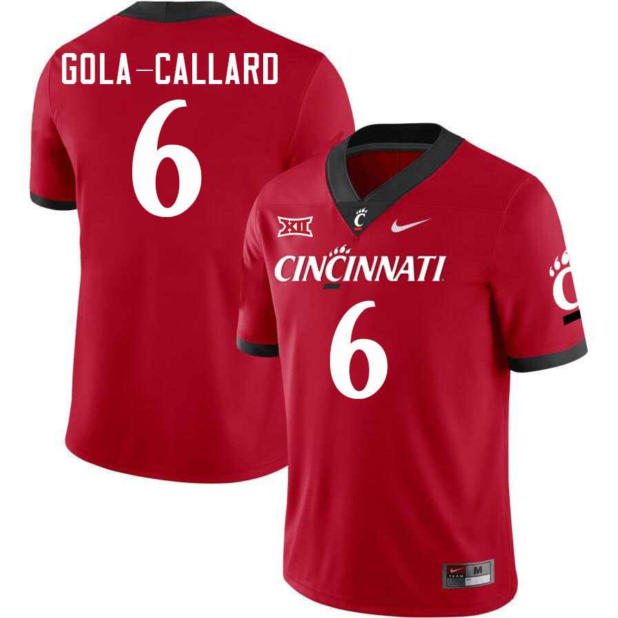 Cincinnati Bearcats #6 Trevon Gola-Callard College Football Jerseys Stitched-Red